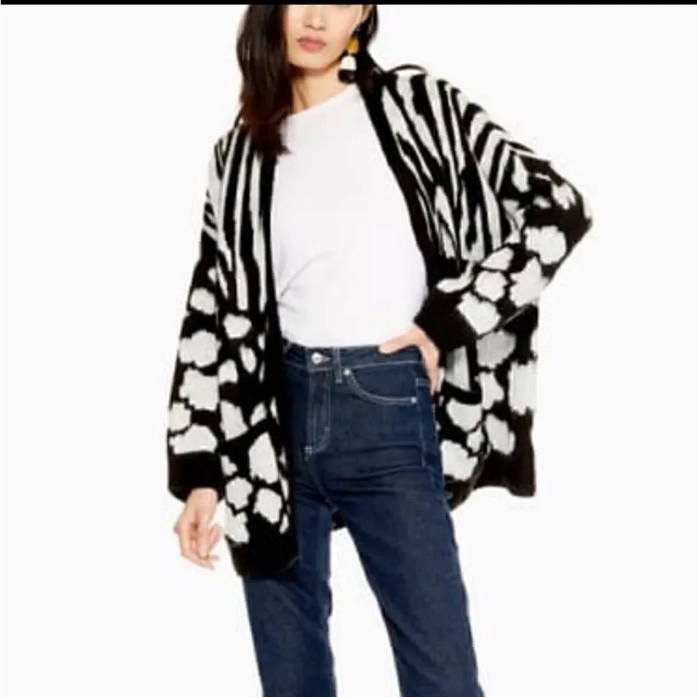 Topshop Zebra Leopard Mix Print Cardigan size 4 - 6 - Picture 3 of 7